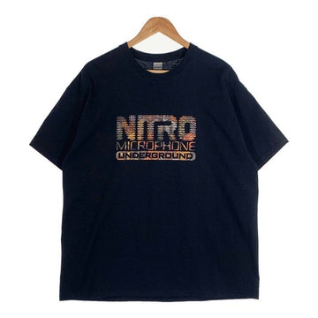 NITRO MICROPHONE UNDERGROUND ニトロマイクロフォンアンダーグラウンド raidback fabric ロゴプリント Tシャツ ブラック Size XL 福生店