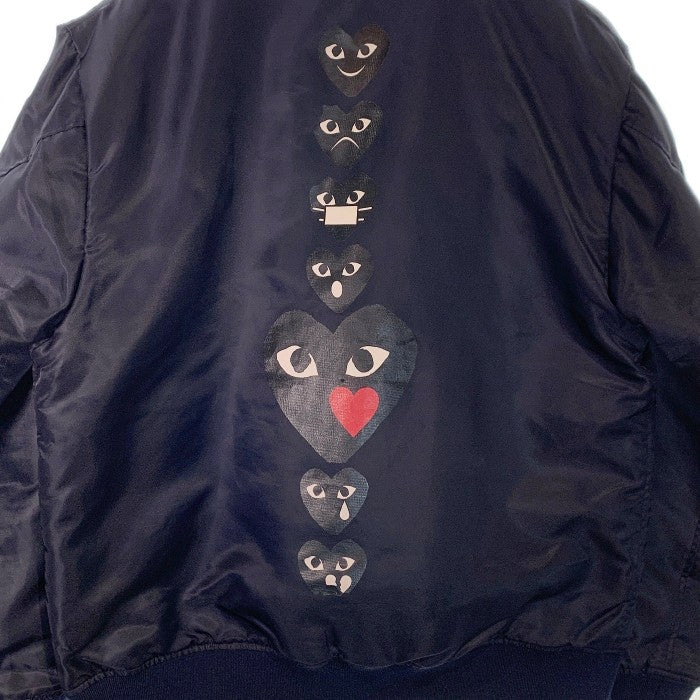 COMME des GARCONS コムデギャルソン HOLIDAY emoji エモジ ナイロン リブブルゾン プリント スナップボタン ネイビー OR-J001 AD2016 Size M 福生店