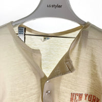 Champion チャンピオン 80's MLBニューヨークメッツ ヘンリーネック ベースボール 7分丈 Tシャツ ホワイト sizeL 瑞穂店