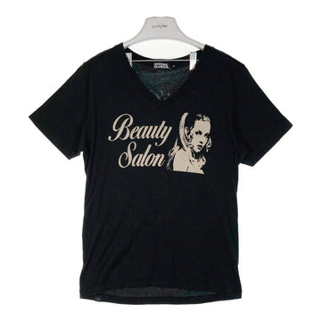 HYSTERIC GLAMOUR ヒステリックグラマー Beauty Salon Vネック Tシャツ ブラック sizeM 瑞穂店