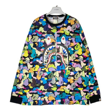 A BATHING APE アベイシングエイプ MULTI CAMO SHARK WIDE L/S TEE マルチカモシャーク ワイド ロングスリーブTシャツ ブラック Size XXL 瑞穂店