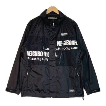 NEIGHBOR HOOD × ANTI SOCIAL SOCIAL CLUB ネイバーフッド × アンチソーシャルソーシャルクラブ 192TSASN-JKM01S 19AW スプリットロゴプリントナイロンパーカー ブラック sizeL 瑞穂店