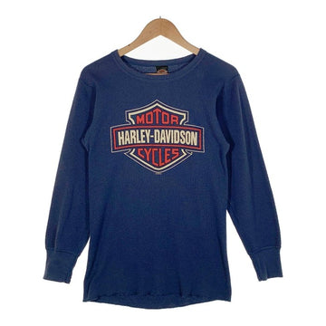 90's HARLEY DAVIDSON ハーレーダビッドソン HOLOUBEK ロゴプリント サーマルカットソー ブルー Size L 福生店