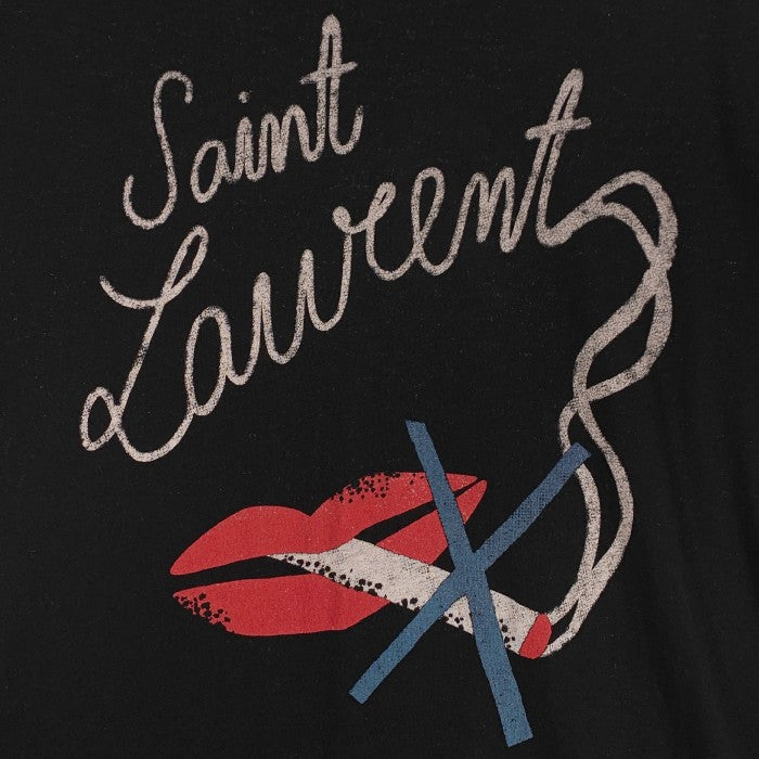 SAINT LAURENT PARIS サンローランパリ 17AW Smoking Lip Tee スモーキング リップ Tシャツ ブラック Size S 福生店