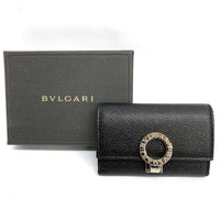 BVLGARI ブルガリ 30422 ブルガリブルガリ リング型ロゴクリップ レザー 6連 キーケース ブラック 瑞穂店