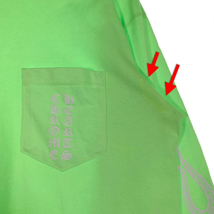 Chrome Hearts クロムハーツ L/S TEE ロングスリーブ ポケット Tシャツ ライムグリーン Size L 福生店