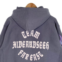 HIDE AND SEEK ハイドアンドシーク Flame Hooded Sweat Shirts フレイムプリント スウェットパーカー ブルー HC-090622 Size L 福生店