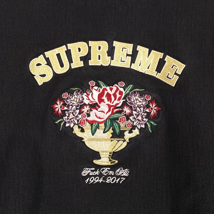 SUPREME シュプリーム 17AW Centerpiece Hooded Sweatshirt センターピース 刺繡 スウェットパーカー ブラック Size M 福生店