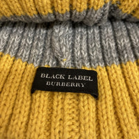 BURBERRY BLACK LABEL バーバリー ブラックレーベル ニット帽 ニットキャップ イエロー×グレー 瑞穂店