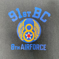 The Real McCOY'S リアルマッコイズ 91STBC 8TH AIR FORCE プリント Tシャツ ブラック Size 44 福生店