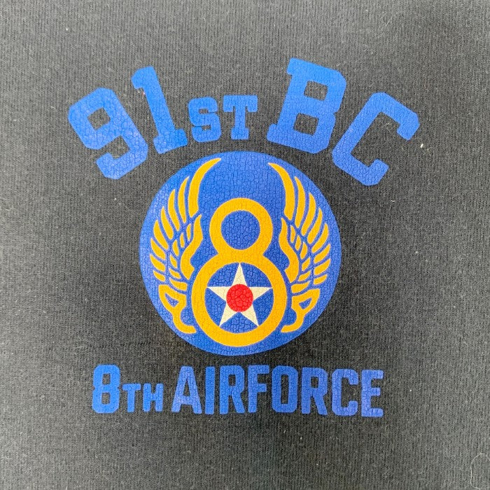 The Real McCOY'S リアルマッコイズ 91STBC 8TH AIR FORCE プリント Tシャツ ブラック Size 44 福生店