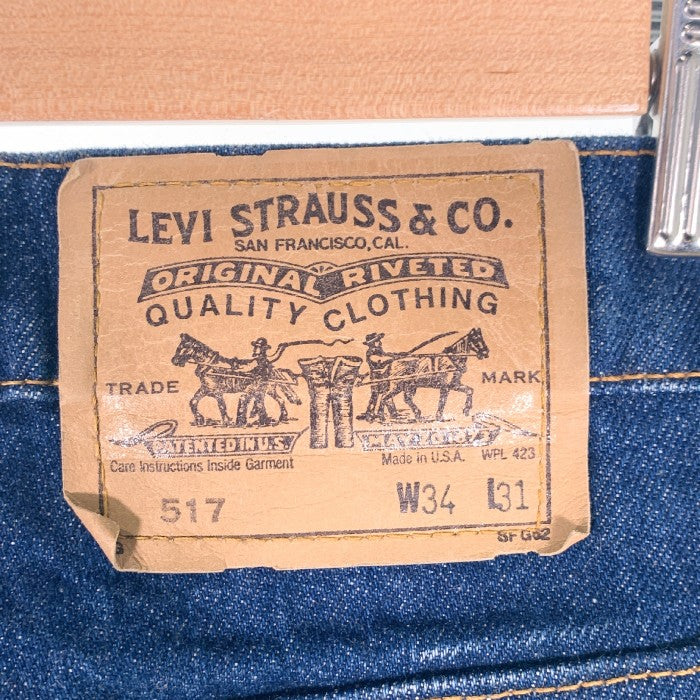 90's Levi's リーバイス 517 0217 ブーツカット デニムパンツ インディゴ オレンジタブ USA製 Size 34 福生店