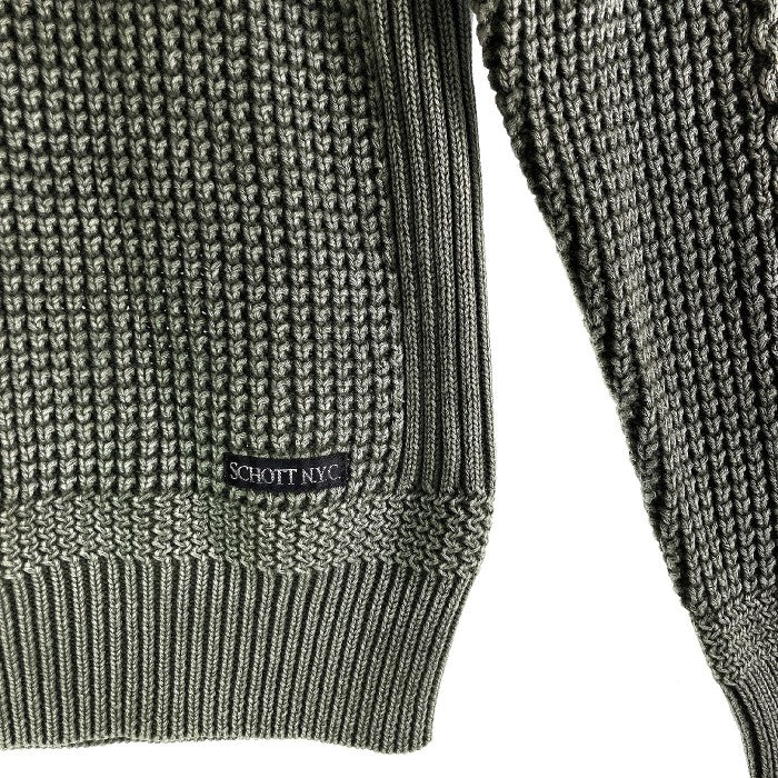 Schott ショット DULL COLOR CREWNECK KNIT NO.3124036 ダルカラー クルーネック ケーブルニット  コットンニット セージ sizeM 瑞穂店