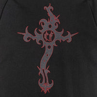 90's CHRISTIAN FLETCHER クリスチャン フレッチャー クロス トライバル プリント Tシャツ ブラック USA製 袖裾シングル Size L 福生店