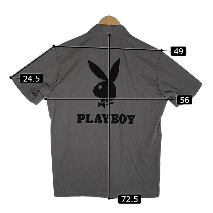 Schott ショット PLAYBOY プレイボーイ ワッペン プリント ワークシャツ チャコール Size L 福生店