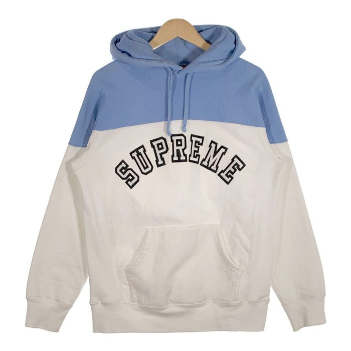 SUPREME シュプリーム 13AW 2-Tone Arc Logo Pullover 2トーン アーチロゴ プルオーバースウェットパーカー ブルー ホワイト Size M 福生店