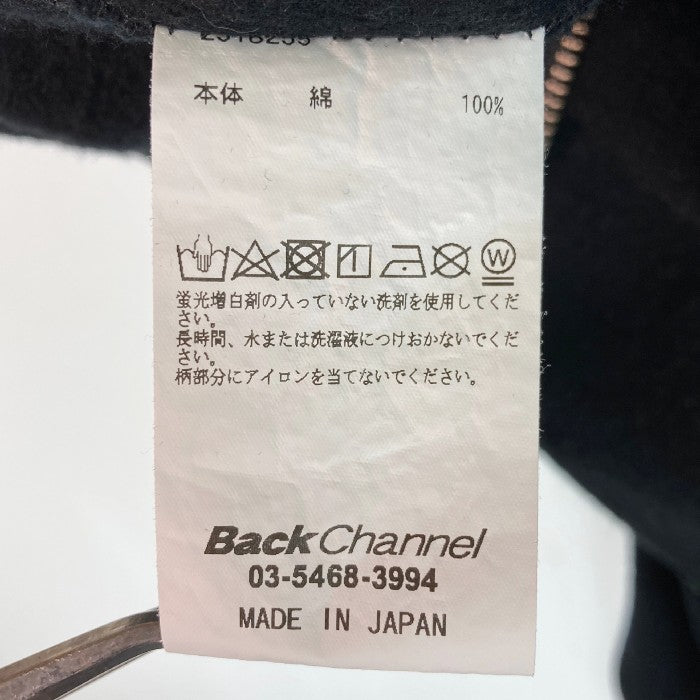 Back Channel バックチャンネル warning ワーニング ジップアップ パーカー ブラック sizeL 瑞穂店