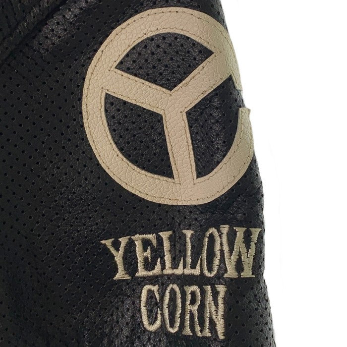 YELLOW CORN イエローコーン ショートスリーブ パンチングレザージャケット ブラック Size M 相当 福生店