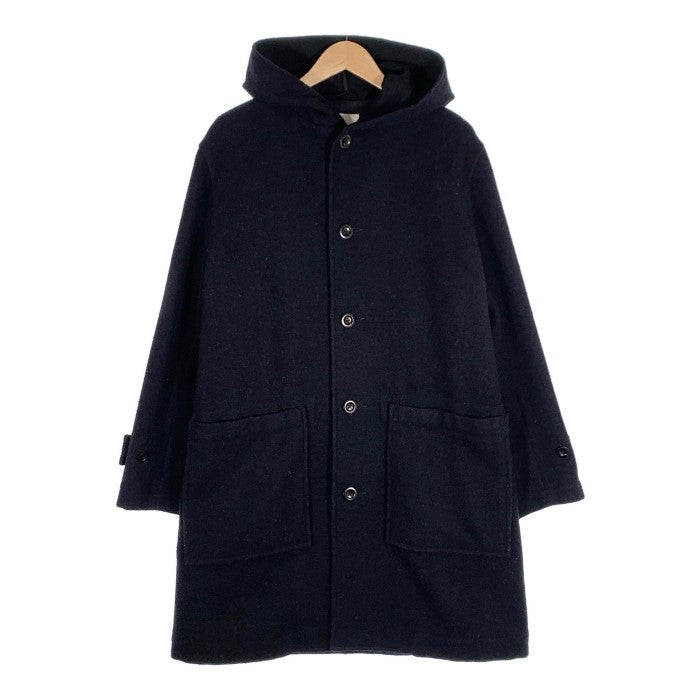 MHL. エムエイチエル マーガレットハウエル 17AW Hooded Melton Coat フードメルトンコート ネイビー Size M 福生店