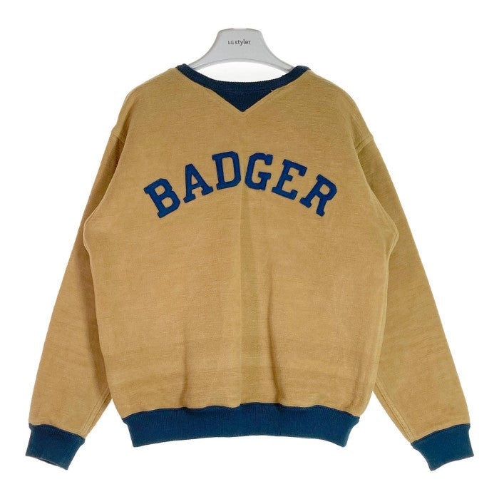 HELLER'S CAFE ヘラーズカフェ HC-213 1920-1930's Cotton Blanket Sweatshirts BADGER コットンブランケット スウェット マスタード size42 瑞穂店