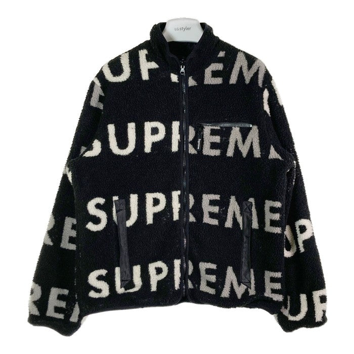 SUPREME シュプリーム 18AW Reversible Logo Fleece Jacket リバーシブル ロゴ ボアフリース ジップアップ ジャケット ブラック sizeM 瑞穂店