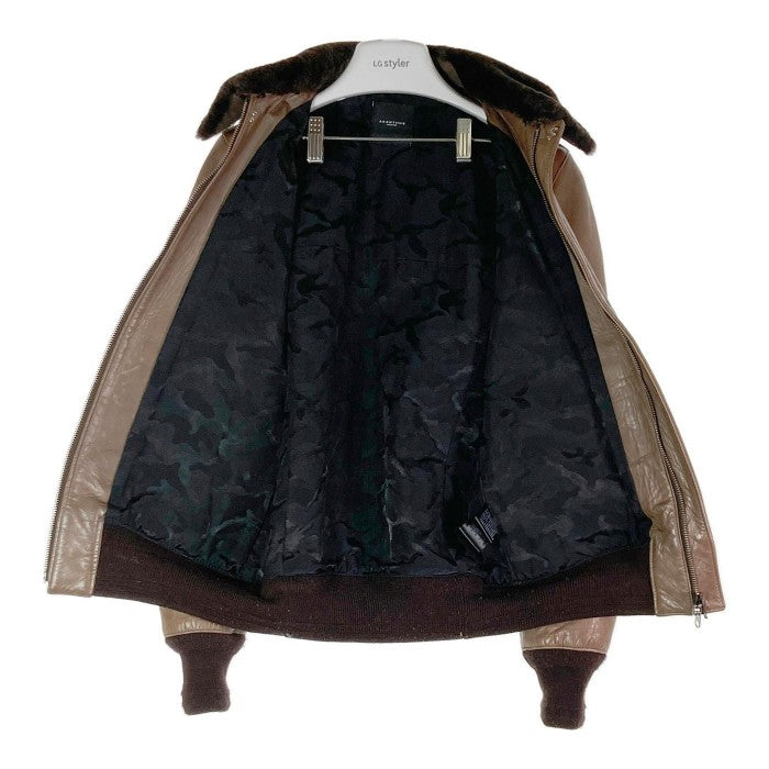 ACANTHUS アカンサス L1314B cow leather souvenir jkt 牛革 オールレザー  レザージャケット ブラウン sizeM 瑞穂店