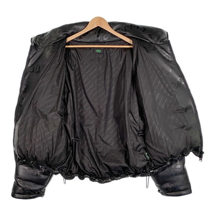 A FEW GOOD KIDS アフューグッドキッズ Logo Puffer Jacket サークルロゴ フェイクレザー パファージャケット ブラック Size XL 福生店