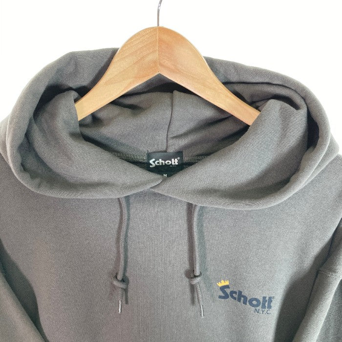 SCHOTT ショット  HOODED SWEAT CROWN LOGO 782-2231019 クラウンロゴ パーカー  チャコールグレー sizeM 瑞穂店