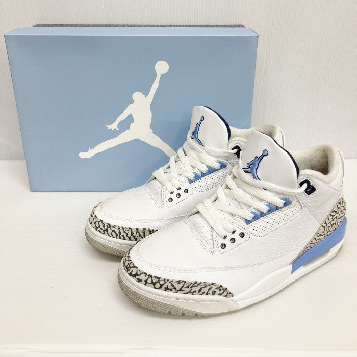 NIKE ナイキ AIR JORDAN 3 RETRO エアジョーダン 3 レトロ スニーカー CT8532-104 UNC ホワイト・バローブルー size27.5cm 瑞穂店