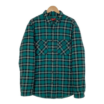 SUPREME シュプリーム 19AW Quilted Arc Logo Flannel Shirt キルテッド アーチロゴ フランネルシャツ グリーン Size XL 福生店