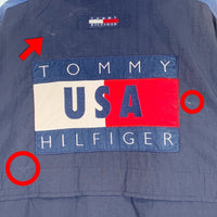 90's TOMMY HILFIGER トミーヒルフィガー ナイロン マウンテンパーカー USA 1996 ネイビー Size M 福生店