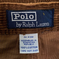 Polo by Ralph Lauren ポロラルフローレン POLO CORDS 2タック コーデュロイパンツ ブラウン TALONファスナー Size 36×32 福生店
