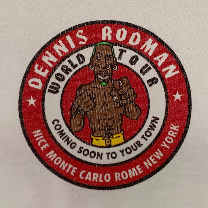 90's Dennis Rodman デニスロッドマン MTV WORLD TOUR プリントTシャツ Championボディ ホワイト Size M 福生店