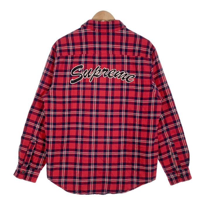 SUPREME シュプリーム 19AW Arc logo Quilted Flannel Shirt アーチロゴ キルティング フランネルシャツ レッド Size M 福生店