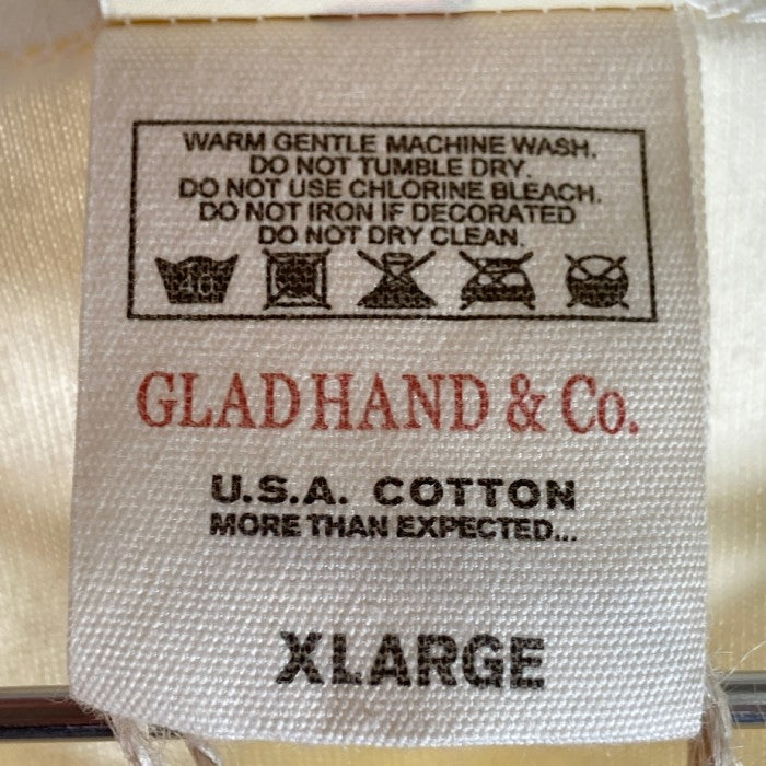 GLAD HAND グラッドハンド ヘンリーネック ポケットTシャツ ナチュラル sizeXL 瑞穂店