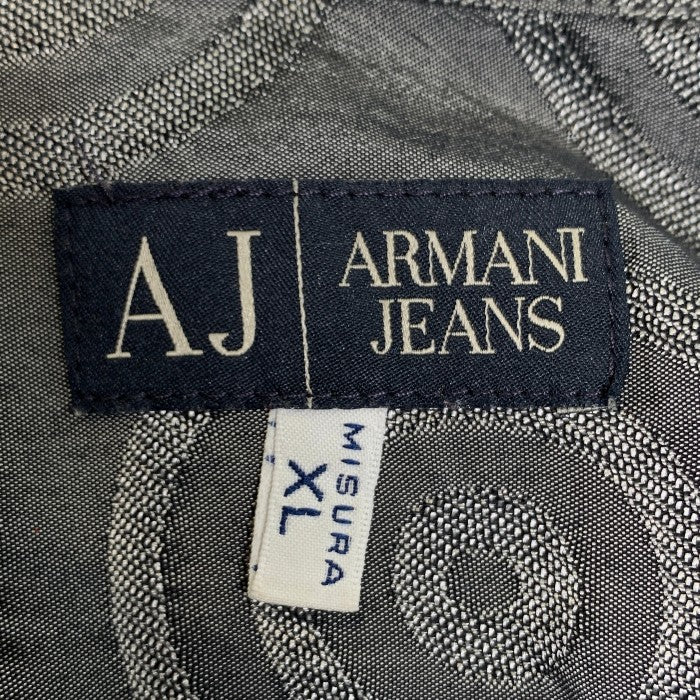 ARMANI JEANS アルマーニジーンズ 総柄 長袖シャツ コットン レーヨン グレー Size XL 福生店