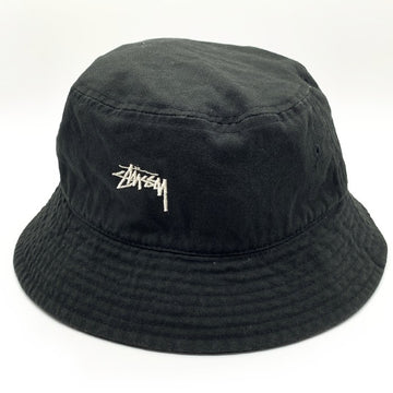 STUSSY ステューシー ロゴ刺繍 コットン バケットハット ブラック Size L/XL 福生店