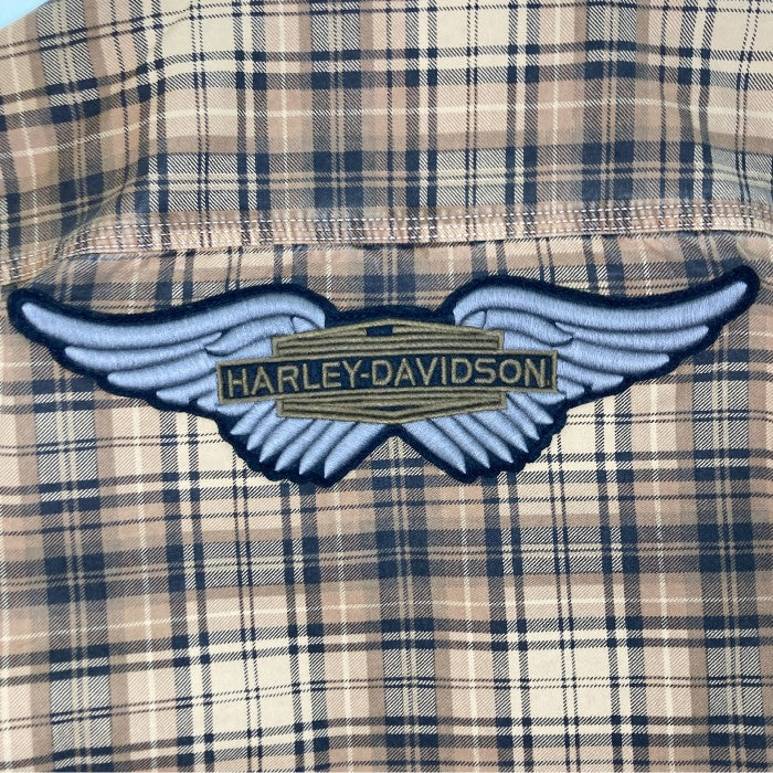 HARLEY-DAVIDSON ハーレーダビッドソン PATCH PRINTED PLAID SHIRT パッチ 刺繍 チェック 長袖 シャツ 96263-18VM イエロー sizeS 瑞穂店