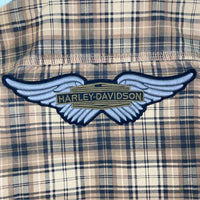 HARLEY-DAVIDSON ハーレーダビッドソン PATCH PRINTED PLAID SHIRT パッチ 刺繍 チェック 長袖 シャツ 96263-18VM イエロー sizeS 瑞穂店