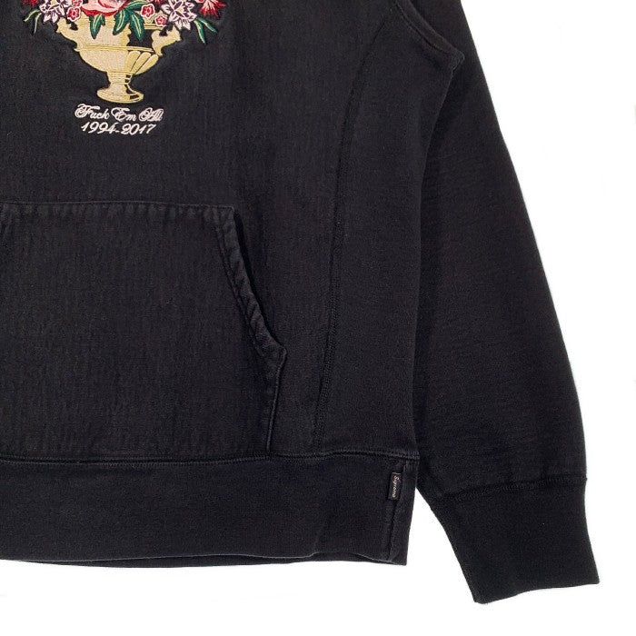 SUPREME シュプリーム 17AW Centerpiece Hooded Sweatshirt センターピース 刺繡 スウェットパーカー ブラック  Size M 福生店