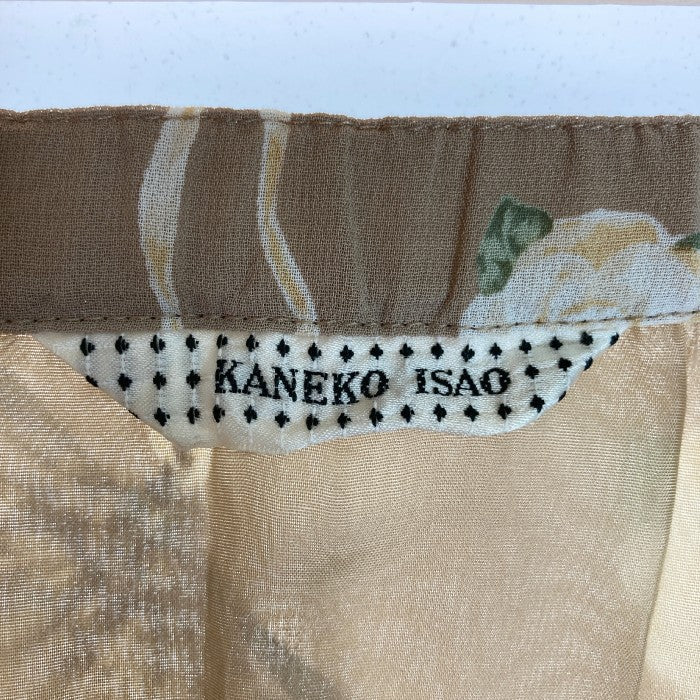 KANEKO ISAO カネコイサオ 扇子プリントシフォンスカート ベージュ size-瑞穂店