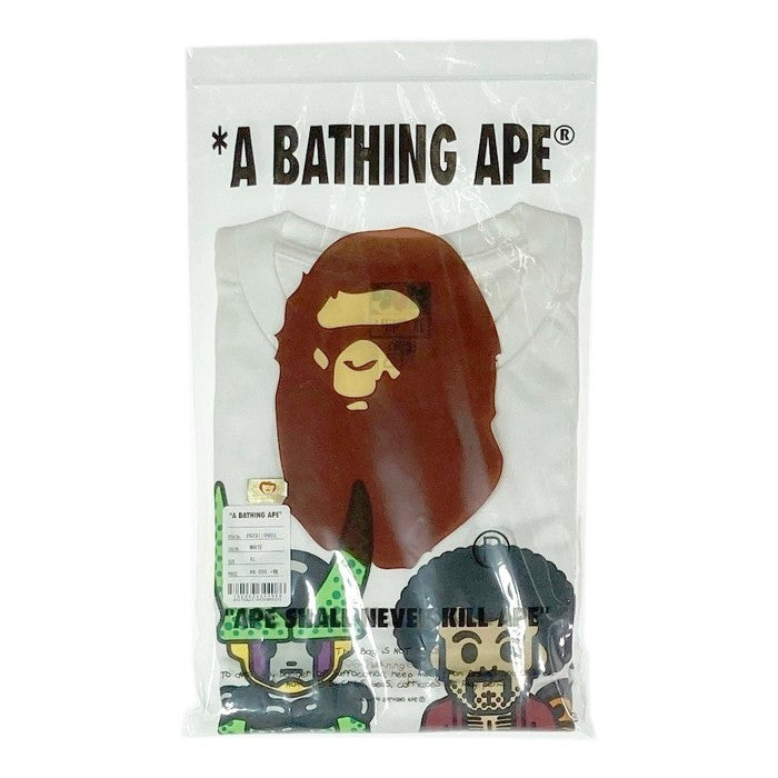 A BATHING APE アベイシングエイプｘDRAGON BALL Z ドラゴンボールZ BABY MILO MR SATAN&CELL  ミスターサタン セル ホワイト sizeXL 瑞穂店