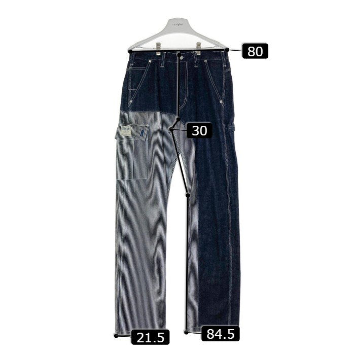 KOJIMA JEANS 児島ジーンズ コジマジーンズ コジマジーンズ デニム ヒッコリーストライプ ワークパンツ インディゴ Size 32 瑞穂店