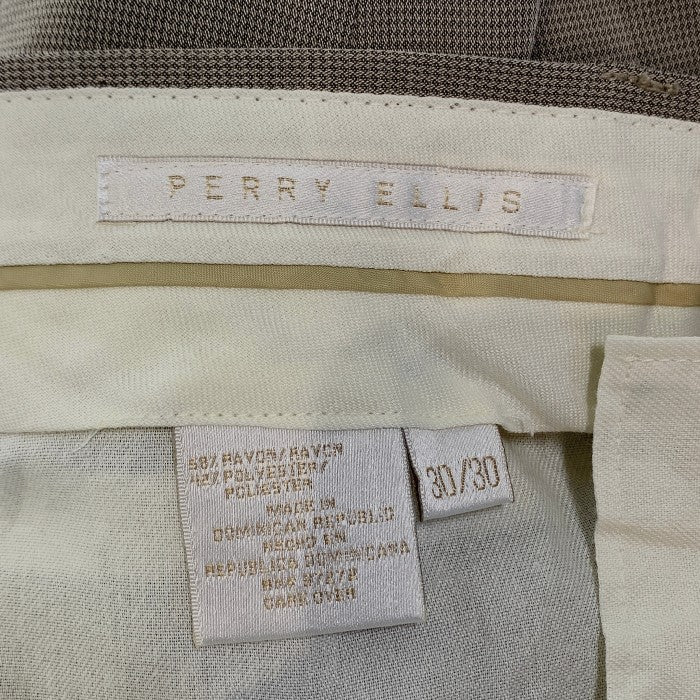 PERRY ELLIS ペリーエリス 2タック レーヨン ポリエステル 2タック スラックス ベージュ Size 30×30 福生店