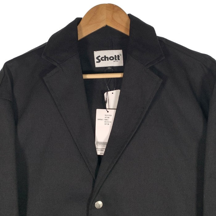 Schott ショット テーラードジャケット スナップボタン チノツイル ブラック 3122054 Size 2XL 福生店