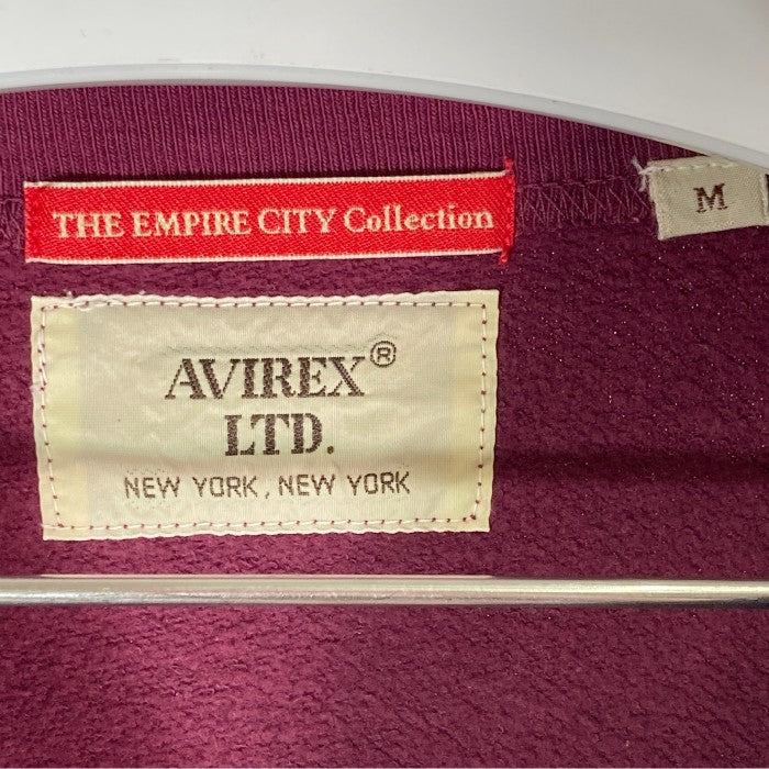 AVIREX アヴィレックス THE EMPIRE CITY COLLECTION クルーネック トレーナー スウェット 臙脂 sizeM 瑞穂店