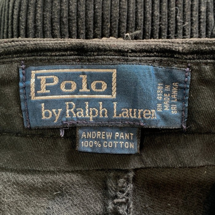 Polo by Ralph Lauren ポロラルフローレン ANDREW PANT 太畝 コーデュロイパンツ 2タック ブラック Size 33/32 福生店