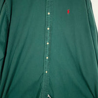 US古着 90's Polo Ralph Lauren ポロラルフローレン ボタンダウンシャツ グリーン USA製 Size XXL 福生店