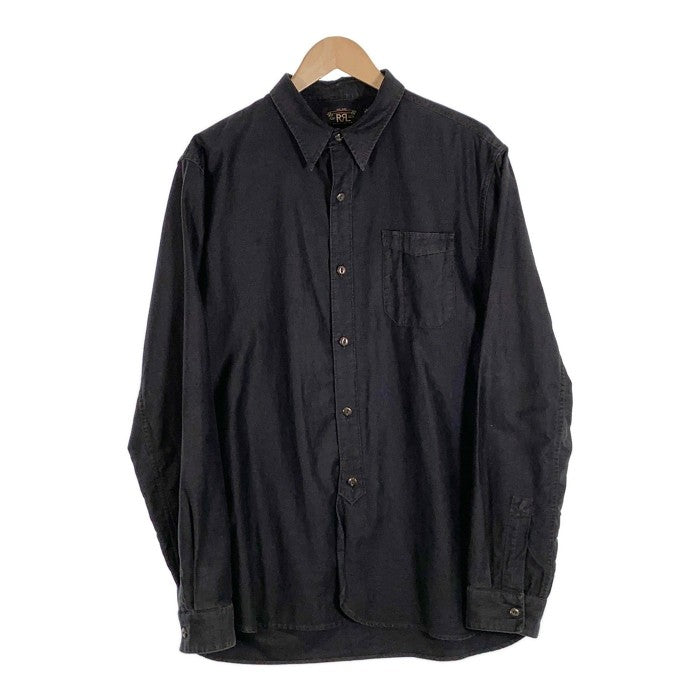 RRL ダブルアールエル コットン リネン ワークシャツ チンストラップ ブラック Size L 福生店