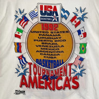 90's 1992 USA BASKETBALL バスケットボール ドリームチーム 両面プリント Tシャツ ホワイト SALEM Size XXL 福生店